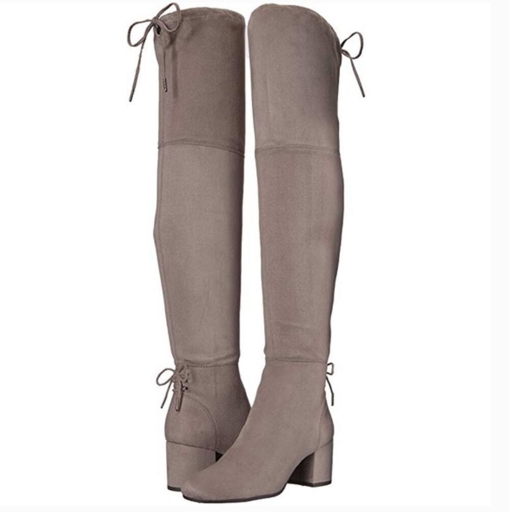 Circus Sam Edelman Virginia Boots 8 Gray NWT OTK Over the Knee Tall Vegan Suede